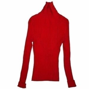 Apostrophe Turtleneck Knit Long Sleeve Blouse